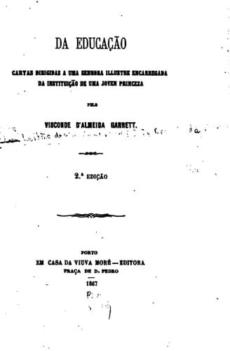Da educação: cartas dirigidas a uma senhora illustre encarregada da instituição de uma joven ...