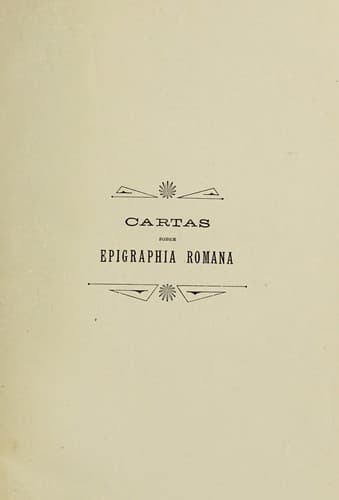 Cartas sobre epigrafia romana