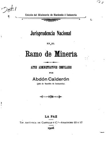 Jurisprudencia nacional en al ramo de minería: actos administrativos