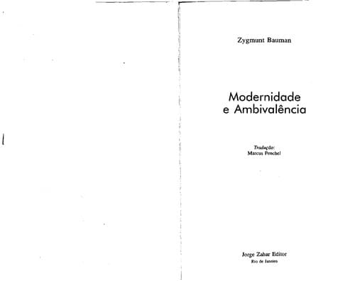 Modernidade e Ambivalência