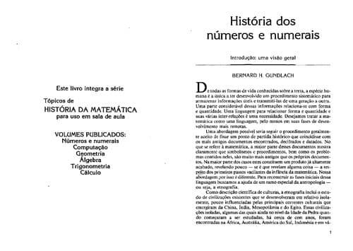 Números e Numerais: Tópicos de História da Matemática para Uso em...