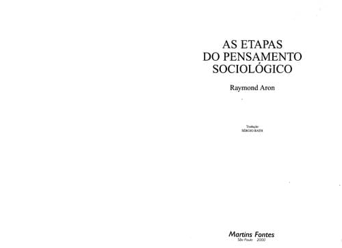 As etapas do pensamento sociológico