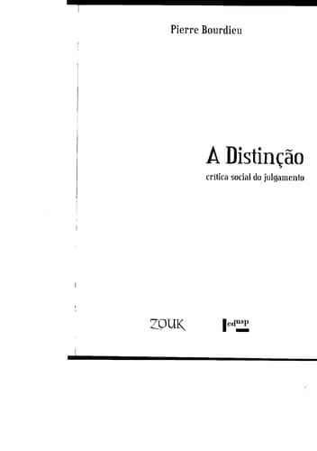A distinção: crítica social do julgamento