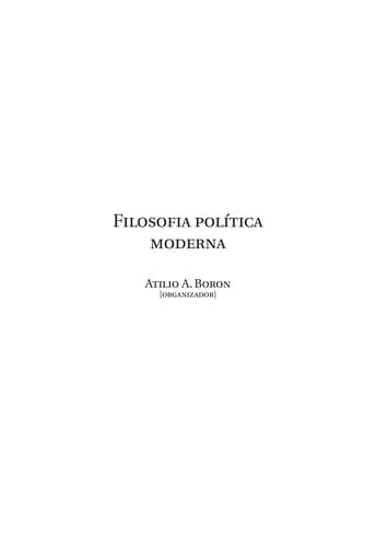 Filosofia política moderna: de Hobbes a Marx