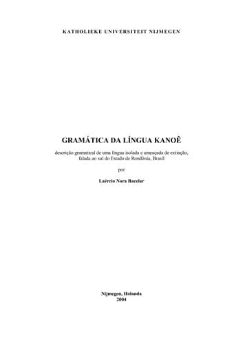 Gramática da língua Kanoê