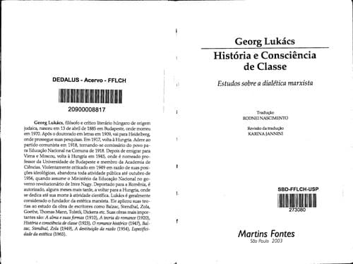 História e consciência de classe: estudos sobre a dialética marxista
