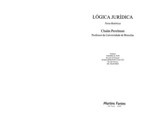 Lógica jurídica: nova retórica