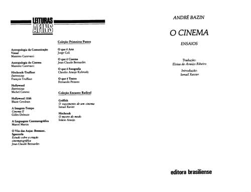 O cinema: ensaios
