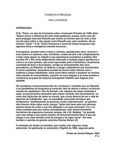 Direito à Preguiça, O
