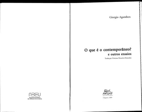 O que é o contemporâneo? e outros ensaios