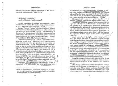 Oralidades & escritas nas literaturas africanas