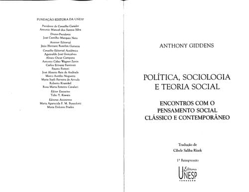 Política, sociologia e teoria social: encontros com o pensamento social clássico e contemporâneo