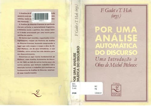 Por uma analise automatica do discurso: uma introdução a obra de Michel Pêcheux