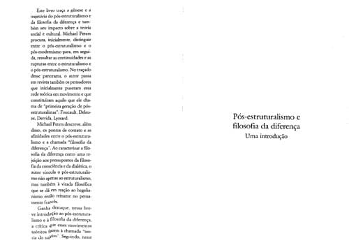 Pós-estruturalismo e filosofia da diferença: uma introdução