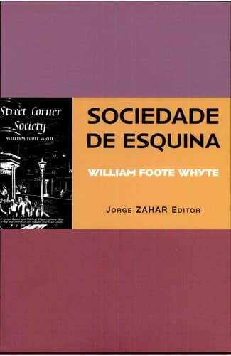 Sociedade da esquina: a estrutura social de uma área urbana pobre e degradada