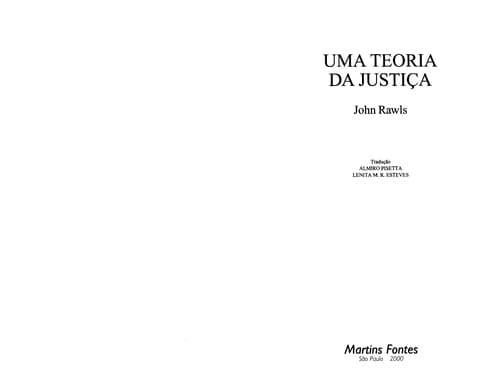 Teoria da Justiça, Uma