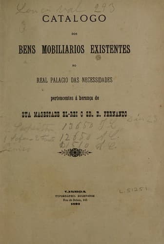 Bens mobiliarios existentes no real palacio das necessidades
