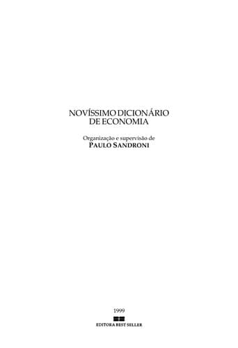 Novíssimo dicionário de economia