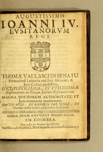 Augustissimo Ioanni IV. Lusitanorum regi