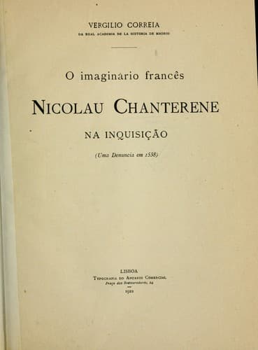 O imaginário francês: Nicolau Chanterene, na inquisição (uma denuncia em 1538)