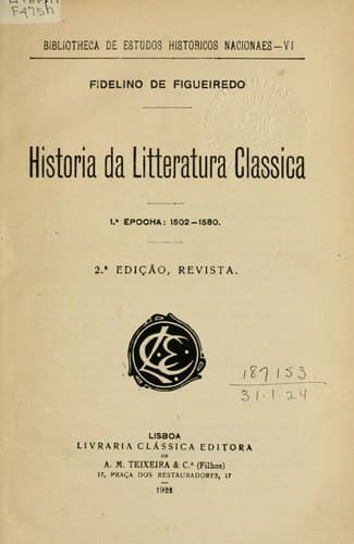 Historia da litteratura classica.