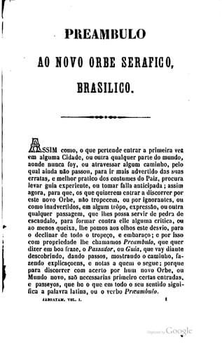 Novo orbe serafico brasilico ou Chronica dos frades Menores da provincia do Brasil