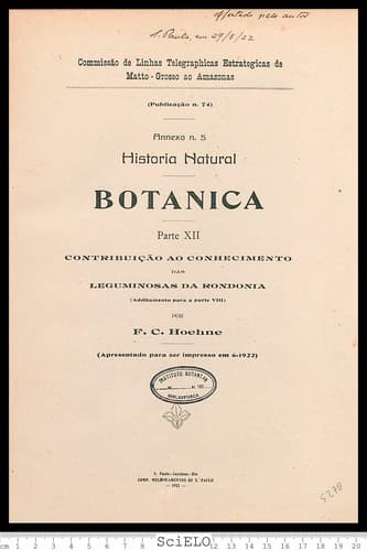 Historia natural, botanica, parte XII contribuição ao conhecimento das leguminosas da Rondonia (additamento para a parte VIII)