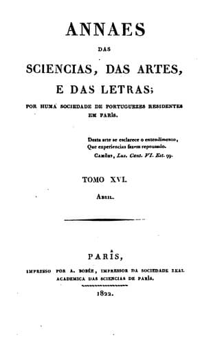 Annaes das sciencias, das artes, e das letras