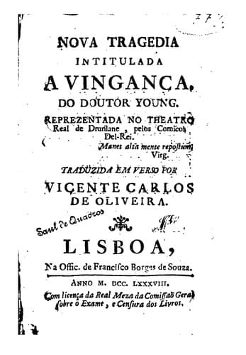 Nova tragedia intitulada A vingança.