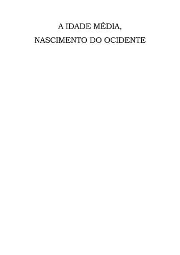 A idade me dia: nascimento do Ocidente