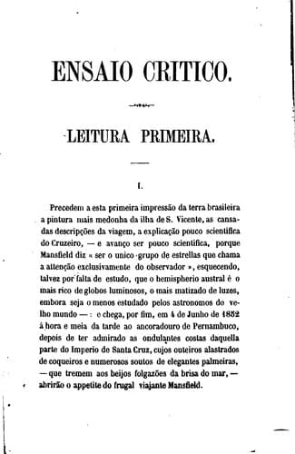 Ensaio critico sobre a viagem ao Brasil em 1852 de Carlos B. Mansfield