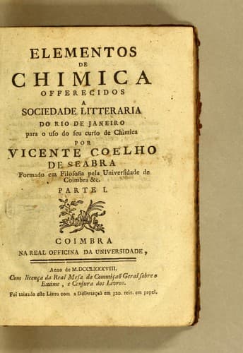 Elementos de chimica: offerecidos a Sociedade Litteraria do Rio de Janeiro para o uso do seu curso de chimica
