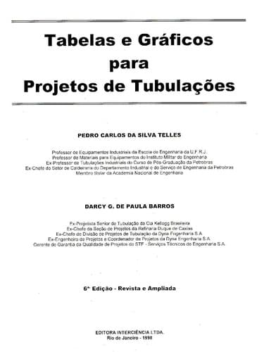 Tabelas e graficos para projetos de tubulacoes