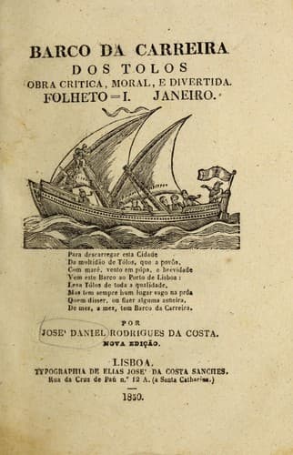 Barco da carreira dos tolos: obra critica moral, e divertida : folheto I[-XII]