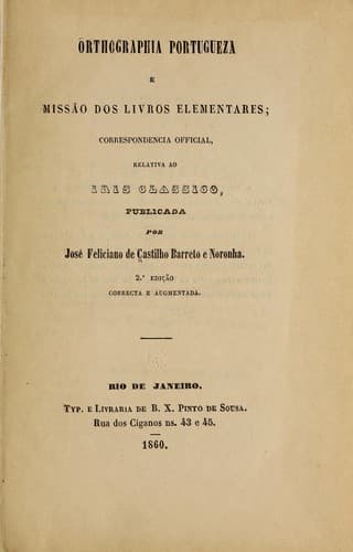 Orthographia portugueza e missão dos livros elementares
