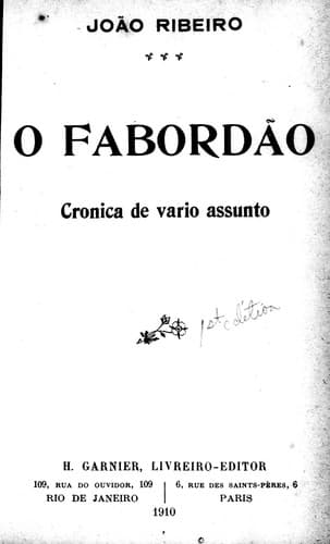 O fabordão: cronica de vario assunto