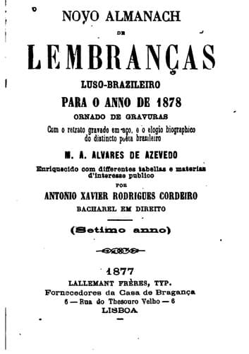 Novo almanach de lembranças Luso-Brazileiro para o anno de ...