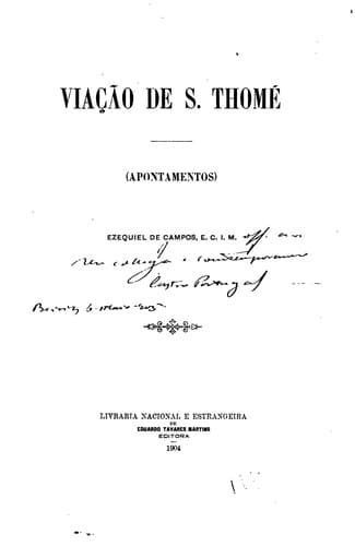 Viação de S. Thomé: apontamentos