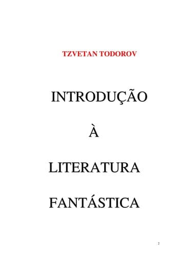 Introdução à Literatura Fantástica