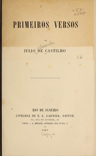 Primeiros versos de Julio de Castilho
