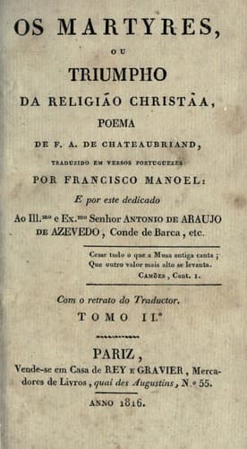 Os martyres: ou, Triumpho da religião christãa : poema