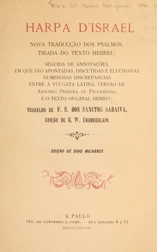 Harpa d'Israel: nova traducc ʹa o dos Psalmos, tirada do texto Hebreu ...