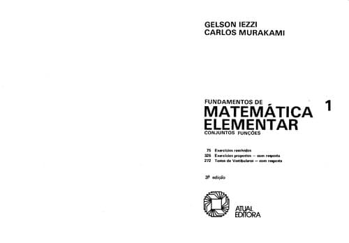 Fundamentos de Matemática Elementar: Conjuntos: Funções - 1 - 2 Grau