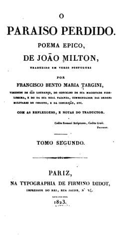 O paraiso perdido: poema epico